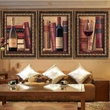 高挡复古装饰画酒店餐厅有框画红酒杯挂画壁画油画欧式客厅墙画