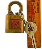 海外代购 收藏品 挂锁 耶鲁 老式 钥匙 美国 海军 电工 牛鼻 铜锁