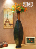 欧式复古铁艺花瓶花器干花插花落地摆件家居饰品个性创意铁艺家饰