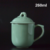 龙泉青瓷茶杯陶瓷办公室喝水杯创意泡茶杯耐热简约马克杯家用杯子