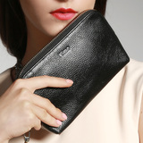 KIMO 新款手拿包欧美时尚大容量真皮女士拉链钱包皮夹手拎化妆包
