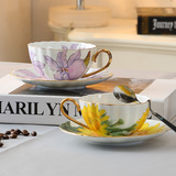 欧式创意高骨瓷陶瓷咖啡杯 高档英式咖啡杯套装下午茶红茶杯赠勺