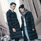 新到商品韩国情侣装冬装中长款棉服修身男女情侣加厚保暖棉衣外套