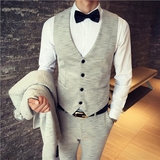 2016新款男士英伦马甲男职业修身V型西装搭配马甲潮流男款服装