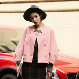 冬装韩版2015新款时尚淑女羊绒呢子短款外套女气质斗篷型毛呢大衣
