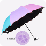 创意遇水开花防晒彩虹伞晴雨伞防紫外线太阳伞女士遮阳挡雨折叠伞