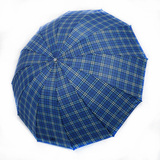 西子红叶 12股三折伞 加固加大时尚商务男士折叠格子雨伞生产批发