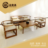 新中式实木沙发组合 休闲客厅家具三人位水曲柳简约个性定制沙发
