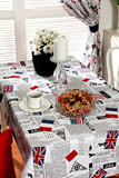 美英国旗报纸英伦纯棉出口帆布餐桌桌布欧式西餐厅桌布可定做坐垫