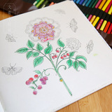 包邮 秘密花园画画本儿童涂鸦书动植物手绘涂色书宝宝填色书成人