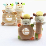 韩国 羊宝宝婴儿玩具毛绒有机棉 婴儿手摇铃套装 新生儿摇铃玩具