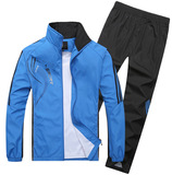 运动套装男春秋青少年跑步运动服长袖涤纶薄款中学生校服班服外套
