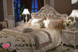 欧式法式宫廷床上用品简约六件套床品床笠式绗缝纯色现代烫钻奢华