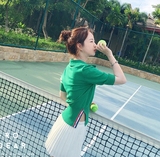 2016韩版夏季女装显瘦T恤保罗衫短袖条纹polo衫短款学生外套上衣