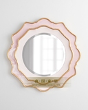76厘米圆形镜子欧式壁挂玄关镜金色美式浴室镜时尚梳妆镜古典M159