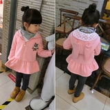 新款韩版拉链衫秋装 女童中小童宝宝开衫外套小兔子卫衣百搭拉绒