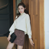 2016秋季新款套头蝙蝠衫毛衣女韩国甜美针织衫宽松灯笼袖毛衫