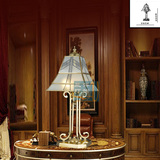 客厅台灯卧室房间灯书房灯欧式古典灯简约全铜灯具灯饰玻璃焊锡灯