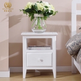 床头柜实木白色简约现代储物柜卧室美式家具单抽屉床边柜橡木整装