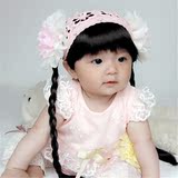 韩版女宝宝婴幼儿发饰 婴儿童假发齐刘海发带 女孩公主头饰1-2岁