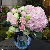 杭州鲜花速递进口绣球玫瑰花瓶养花家庭鲜花生日祝福同城配送花店