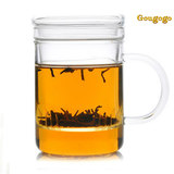 有盖水杯办公室茶水分离喝茶喝水玻璃杯 家用泡茶茶叶杯子绿茶杯