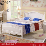 韩式田园床1.5白色全实木床松木欧式双人床类1.2米单人床公主床