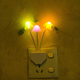 创意插电led光控感应小夜灯七彩渐变色蘑菇灯卧室床头喂奶灯F3-25