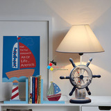 蓝色儿童地中海台灯海洋创意样板房家具装饰儿童卧室床头台灯