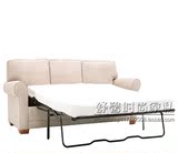 小户型推拉双人布艺拆洗两用美式北欧沙发 多功能宜家折叠沙发床