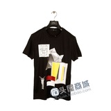 T恤GXG男装2016夏装新款代购 黑色休闲英伦修身短袖T恤62244454