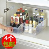 热卖日本进口整理筐 厨房冰箱收纳 抽屉式滑轮收纳筐盒置物筐