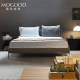 北欧风格床双人床1.8米简约现代时尚主卧小户型布艺床软靠床婚床
