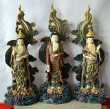 西方三圣佛像摆件木雕 香樟木雕观音大势至菩萨阿弥陀佛家居摆件