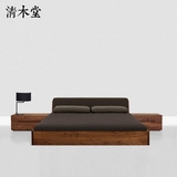 榻榻米实木床 清木堂 现代简约北欧白蜡木 定制定做1.8米双人大床