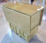 实用小户型实木松木折叠宜家家用长方形餐桌 桌椅椅套 整装免安装
