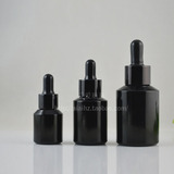 黑色玻璃花水瓶配电化铝滴管15ML/30ML/60ML 精油精华液分装瓶