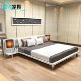 现代烤漆板式床简约现代双人床1.5/1.8米 板式床储物床气动床包邮