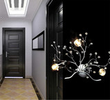 树枝水晶LED壁灯客厅走廊灯卧室床头灯铬色现代简约家居照明灯具