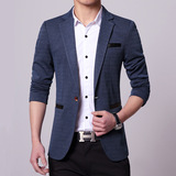男士西装外套 夏季新款韩版青年小西服商务休闲纯色修身潮便西 单