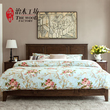 纯实木双人床 进口红橡木大床 简约现代1.5 1.8米床 美式全实木床