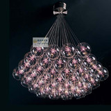 现代简约客厅餐厅吊灯led复式楼梯 创意艺术个性玻璃球吊灯卧室灯