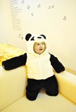 秋冬款儿童熊猫连体睡衣女童大小男孩珊瑚绒可爱卡通动物装如厕版