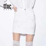 TFNC2016夏新款韩版复古破洞牛仔裙学生修身高腰包臀半身裙短裙潮