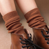袜子女士堆堆袜粗线韩国可爱女袜复古民族风森系中筒短靴棉袜