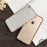 日韩iphone6 plus手机壳边框 苹果6s豹纹保护套4.7寸5s粉色外壳潮