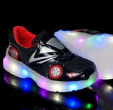 儿童发光鞋usb充电男童led灯鞋发光学生板鞋女童平底运动鞋潮c