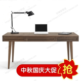 胡桃木书桌原木色书桌烤漆电脑桌高端老板桌办公桌简约书桌定制