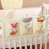 新款 婴儿床床头挂袋 收纳袋 尿布袋 储物袋 床边挂袋 纯棉