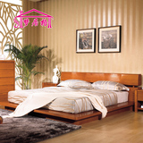 中式实木榻榻米床水曲柳木双人床1.8米实木床卧室双人床婚床包邮